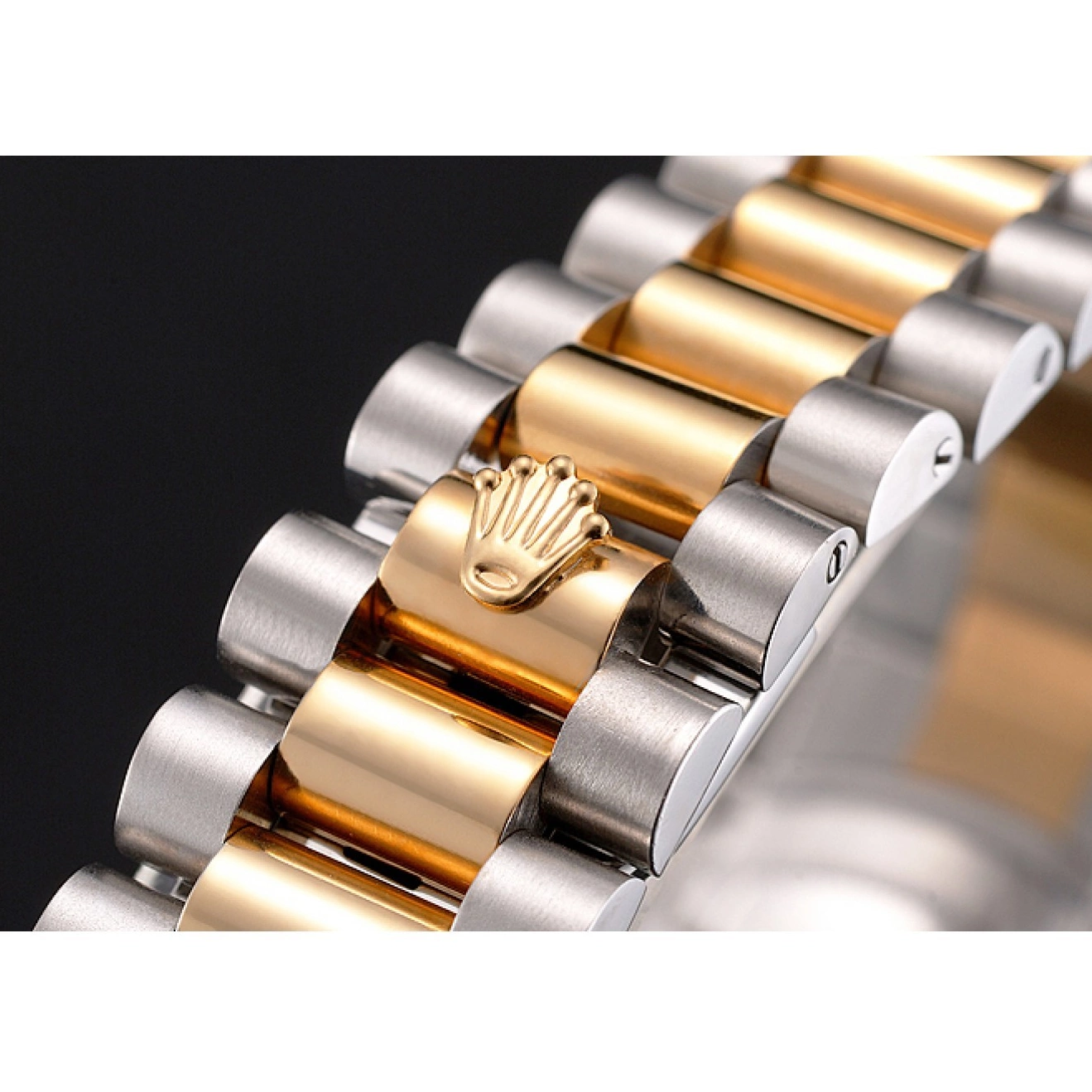 Aaa replica watch Swiss Two Dial Black Tone Gold Bracelet Steel Stainless Bezel Case Rolex Datejust 0725